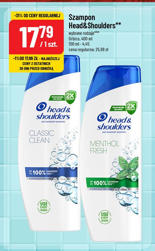 Szampon do włosów menthol Head&shoulders promocja