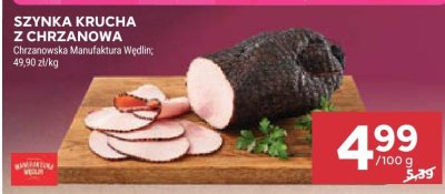 Szynka krucha z chrzanowa Chrzanowska Manufaktura Wędlin promocja w Stokrotka