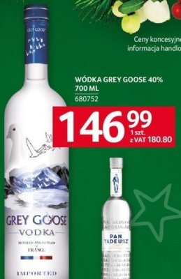 Wódka Grey Goose 40% 700 ml promocja w Selgros