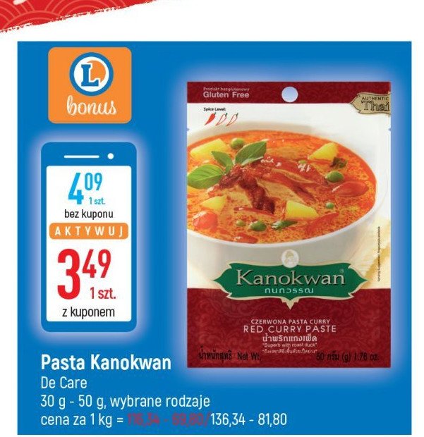 Pasta red curry Kanokwan promocje