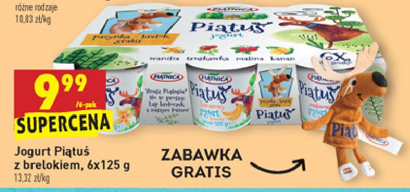 Jogurt wanilia + banan + truskawka Pi膮tnica pi膮tu艣 promocja