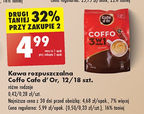 Kawa rozpuszczalna 3 w 1 Cafe d'or coffo promocja
