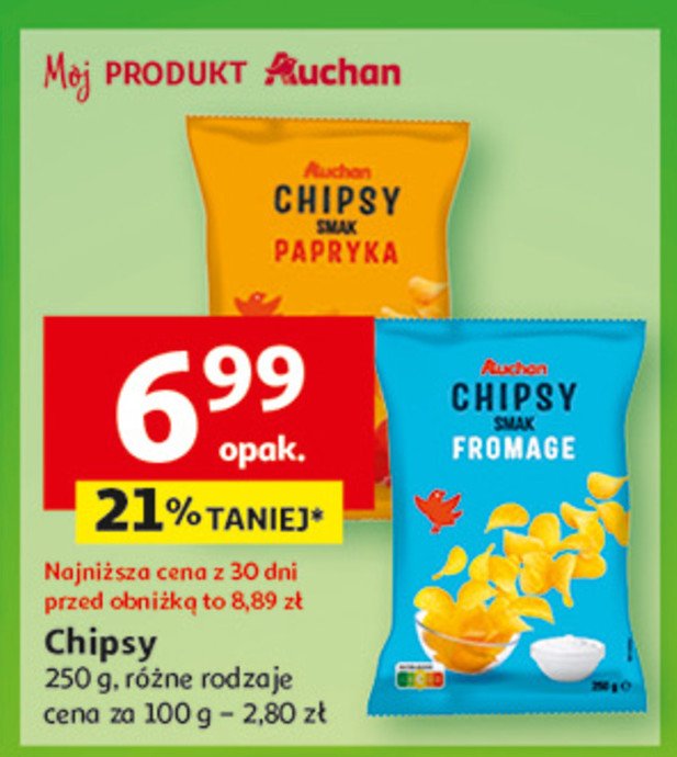 Chipsy fromage Auchan promocja