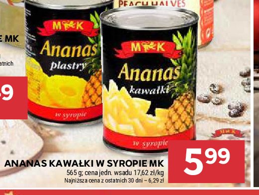 Ananas kawałki M&k promocja