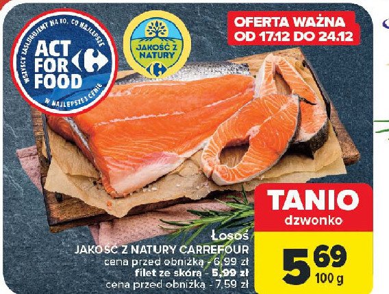 Łosoś dzwonko Jakość z natury carrefour promocja w Carrefour Market