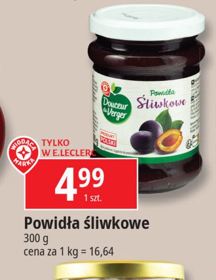 Powidła śliwkowe Wiodąca marka douceur du verger promocja