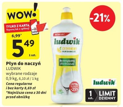 Płyn do naczyń LUDWIK wybrane rodzaje promocja w Intermarche
