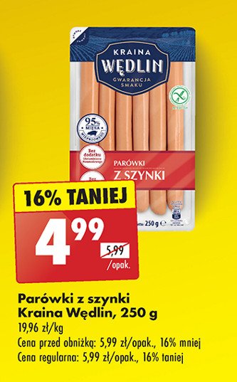 Parówki z szynki Kraina wędlin promocja w Biedronka