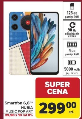 Smartfon 6.6" NUBIA MUSIC POP ART promocja w Carrefour