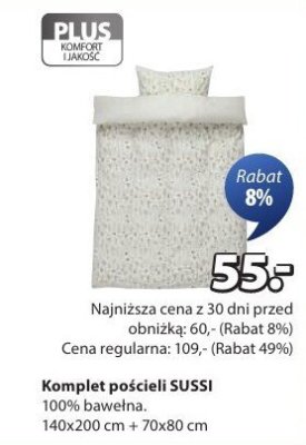 Komplet pościeli SUSSI 140x200 cm +70x80 cm promocja w Jysk