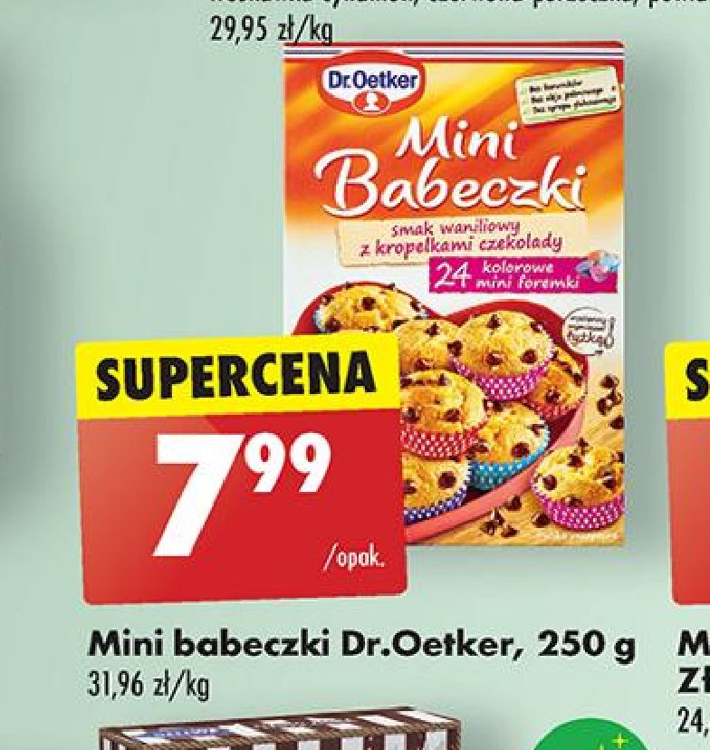 Mini babeczki waniliowe z kropelkami czekolady Dr. oetker promocja w Biedronka