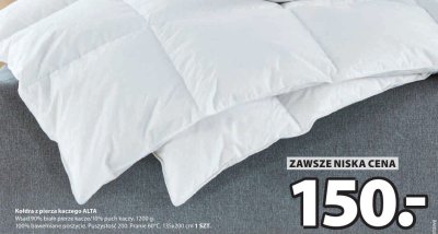 Kołdra z pierza kaczego ALTA promocja w Jysk