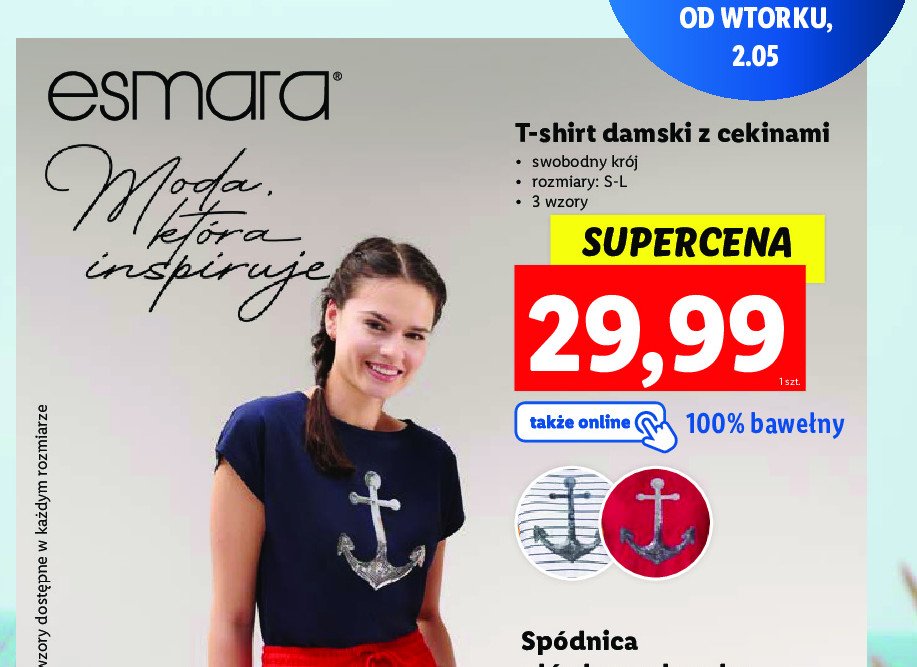T-shirt z cekinami rozm. s-l Esmara promocja