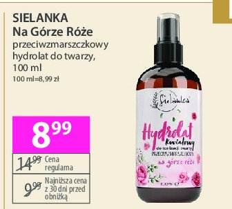 Hydrolat do twarzy na górze róże Sielanka promocja