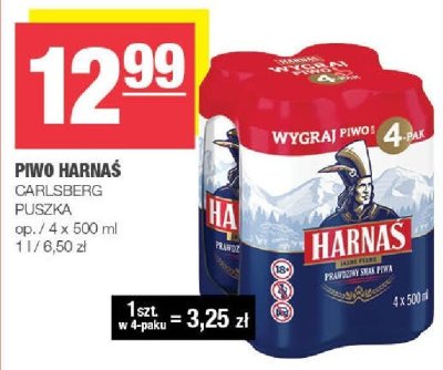 Piwo Harnaś Carlsberg puszka promocja w SPAR