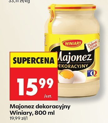 Majonez dekoracyjny Winiary 800 ml promocja w Biedronka