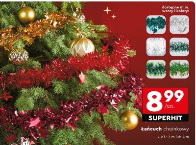 Łańcuch choinkowy różne kolory promocja w Biedronka