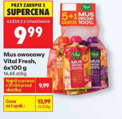 Mus owocowy, 6x100 g promocja w Biedronka