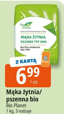Mąka żytnia razowa typ 2000 Bio Planet promocja w Leclerc