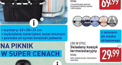 Koszyk składany termiczny 18 l Live in style promocja