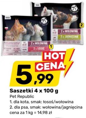 Saszetki dla kota Pet Republic 4 x 100 g promocja w Bricomarche