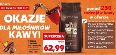 Kawa ziarnista Woseba Ti Meriti Gusto 1 kg promocja w Kaufland