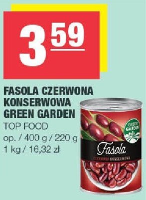 Fasola czerwona konserwowa green garden TOP FOOD promocja w SPAR