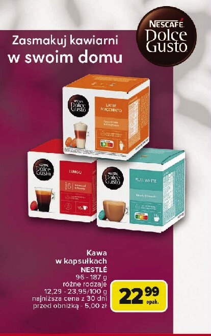 Kawa flat white Nescafe dolce gusto promocja w Carrefour