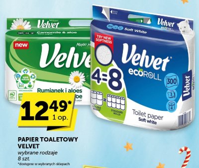 Papier toaletowy Velvet wybrane rodzaje 8 szt. promocja w Euro Sklep
