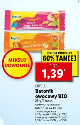 Baton banan jabłko i aronia Lupilu promocja
