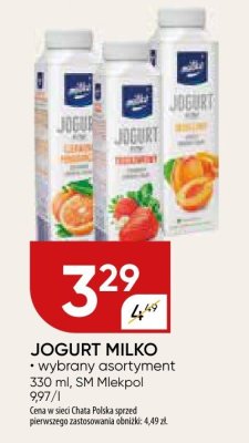 Jogurt milko wybrany asortyment promocja w Chata Polska