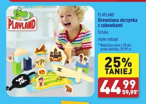 Drewniana skrzynka z zabawkami Playland promocja