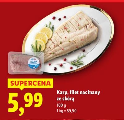Karp, filet nacinany ze skórą Lidl promocja