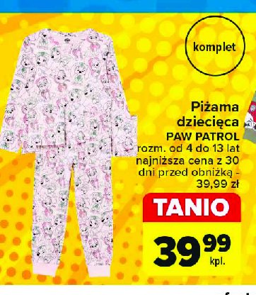 Piżama dziecięca paw patrol rozm. 104-134 cm promocja