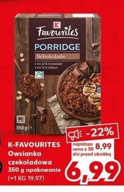Owsianka czekoladowa K-classic favourites promocja