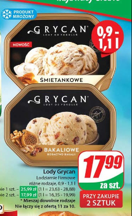 Lody 艣mietankowe Grycan promocja