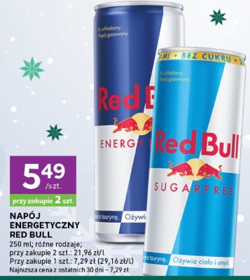 Napój energetyczny  różne rodzaje Red Bull promocja w Stokrotka