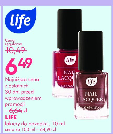 Lakier do paznokci Life nail lacquer Life (super-pharm) promocja