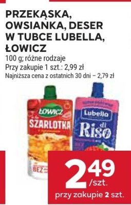 Przekąska, owsianka, deser w tubce Lubella, Łowicz promocja w Stokrotka