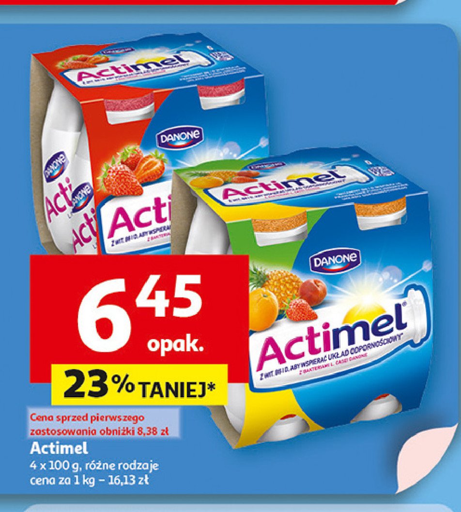 Jogurt wieloowocowy Danone actimel promocja w Auchan