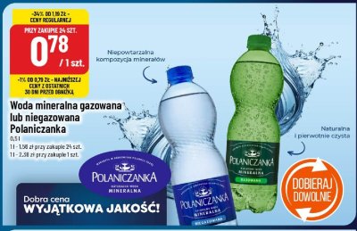 Woda mineralna niegazowana Polaniczanka 0,6l promocja w POLOmarket