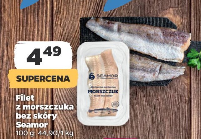 Filet z morszczuka bez skóry SEAMOR promocja w Netto