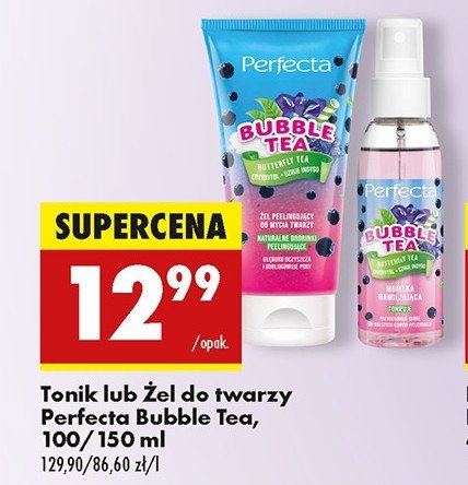 Żel peelingujący do mycia twarzy butterfly tea Perfecta bubble tea promocja w Biedronka