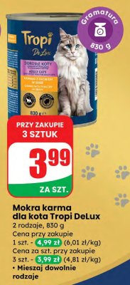 Mokra karma dla kota Tropi Delux promocja w Dino