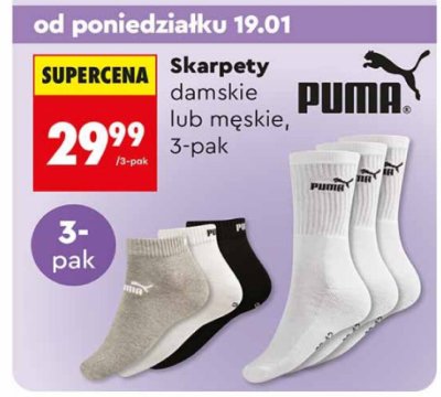 Skarpety damskie  Puma 3-pak promocja w Biedronka
