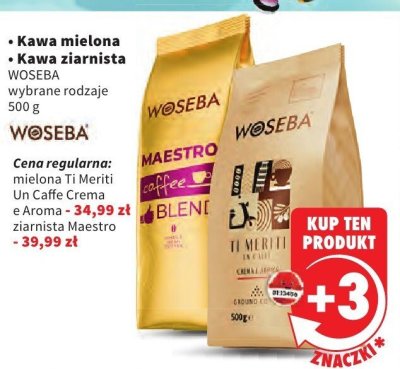 Kawa mielona WOSEBA wybrane rodzaje promocja w Intermarche