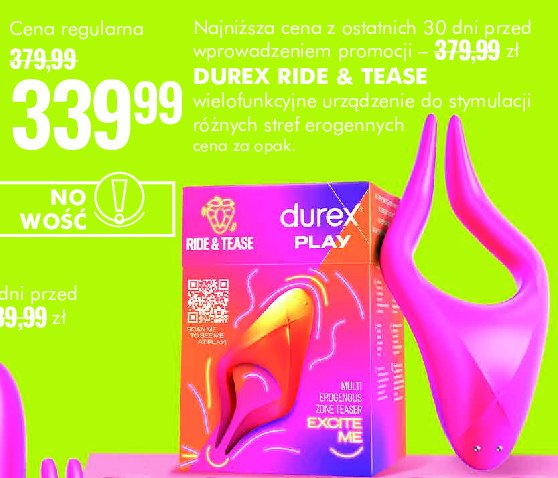 Wibrator ride & tease Durex play promocja