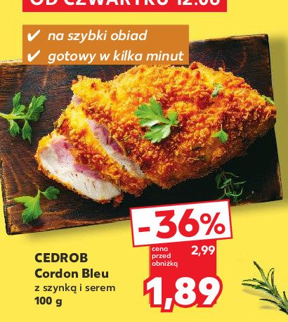 Cordon bleu z szynką i serem Cedrob promocja w Kaufland