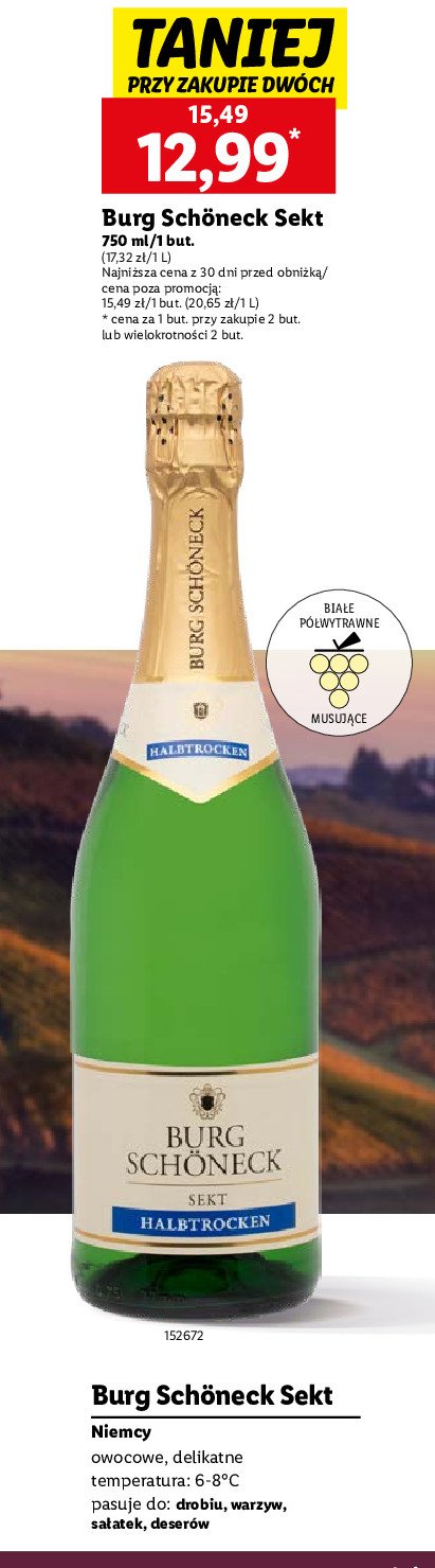 Wino Burg schoneck sekt promocja w Lidl