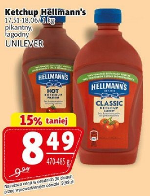 Ketchup Hellmann's pikantny, łagodny UNILEVER promocja w Prim Market